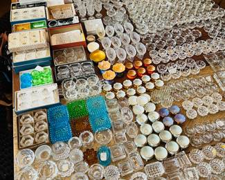 Hundreds of vintage salt cellars 