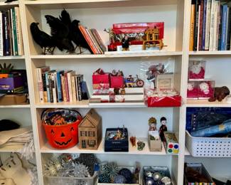 Mostly&nbsp;Halloween decorations here, most from Grandin Road. Nice stuff! Great architecture books here and Ephemera of local Illinois towns. Winter decorations,  holiday "sugar houses", vintage ornaments, Judaica and Hanukkah items