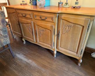 Gorgeous 1930s&nbsp;French oak credenza, imported from Paris, 80x23x37"