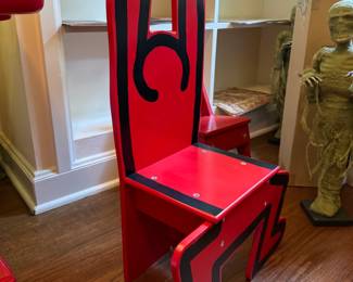 Vintage, authentic Keith Harding child’s chair, made in France, Vilac,&nbsp;“Haring Estate”&nbsp;19x9x28"