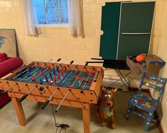 Fun changeable foosball table/pingpong/pool/air hockey. 