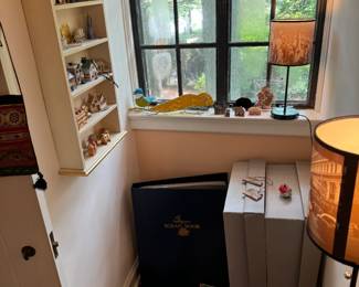 Archival boxes, acid-free carboard storage on left. Jumbo size "Yankee Clipper" scrap book! 