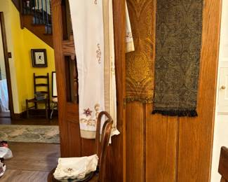 a beautifully embroidered tablecloth and cloth napkins set, with the star of David