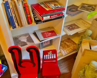 Great architecture books here and Ephemera of local Illinois towns.  Vintage, authentic Keith Harding child’s chair, made in France, Vilac,&nbsp;“Haring Estate”&nbsp;