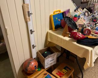 Basement is full of games and toys! Bowling balls, Pottery Barn Kids photo hanger
