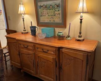 Gorgeous 1930s&nbsp;French oak credenza, imported from Paris, 80x23x37"