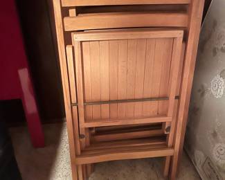 Slatted Wood folding chairs