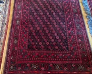 Tribal Afghan Inspired Hand Knotted Rug	