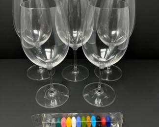 Riedel Vinum Crystal Barware & Colored Wine Markers - Set of 5	