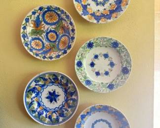 Hand-Painted Ceramic Plates - Decorated w/ Vibrant Flowers & Swirls