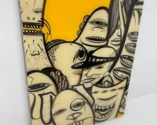 Modern Street Art: Black w/ Bold Yellow Accents, Signed JB2012﻿