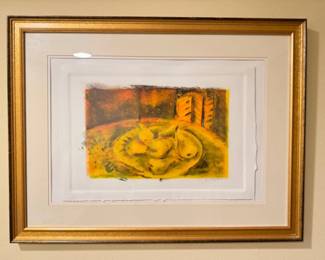 Original Signed Still Life Art Of Vibrant Pears in Focus - by M.J Haggard '97