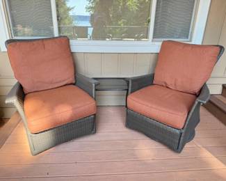 Ebel Swivel Rockers (2) & Hoof Foot Side Table