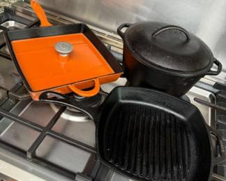 Lodge & Mario Batali Cast Iron Pan, Panini Press & Dutch Oven	