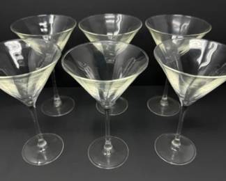 Contemporary Clean Lines Martini Glasses - Set of 6	
