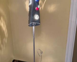 Multicolored Floor Lamp w/ Circular Cutouts & Unique Lighting Accent