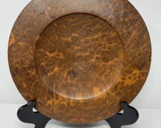 Signed Jarrah Burl Decorative Plate	