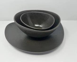 ASA Selection Dinnerware Set - Lava Ash Brown Plate & Bowls