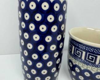 Handcrafted Boleslawiec Pottery: Vase & Mug﻿	
