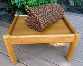 Vintage Danish Teak Coffee Table & Very Large Wool Throw Blanket	