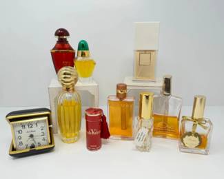 Luxe Scents: Valentino, Coco Chanel, Guerlain + Folding Travel Clock	