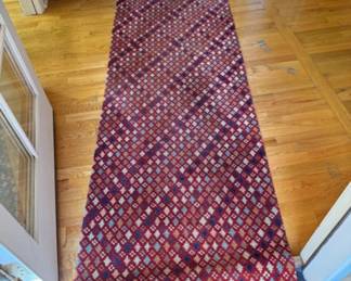 Extra Long XXXL Wool Runner (431" Long) Kilim-Inspired Flatweave	