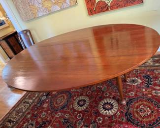 Extra Long Drop Leaf Oval Dining Table w/ Pad Feet