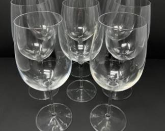 Luigi Bormioli Italian Crystal Wine Glasses w/ Clear Stems	
