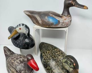 Handcrafted Driftwood Duck Decoys (Set Of 4)	