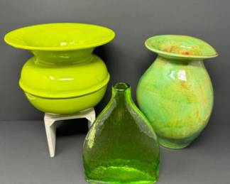 Green Pottery & Glass Vases - Aletha Soule & More
