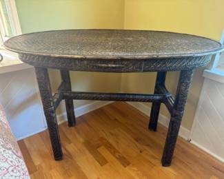 Stylish Wicker End Table w/ Functional Drawer