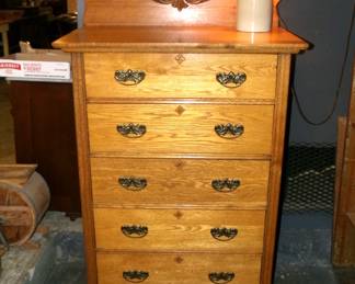 Oak Highboy Dresser 