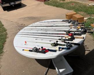 Lots of rods and reels