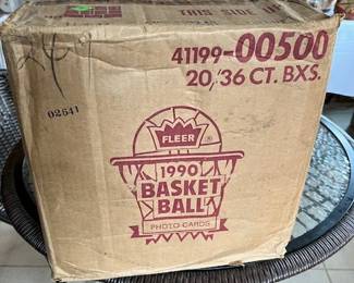 An open partial case of basketball cards. These will be sold by the box.