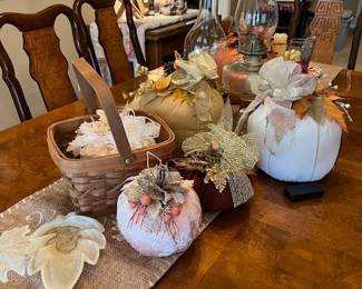 Looking at the handmade pumpkins