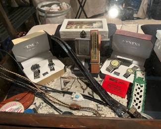 Men's Bolo, watches, vintage tie pins and lighters
