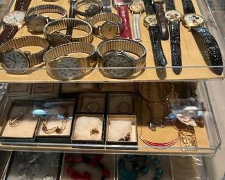 Vintage men's and ladies watches, vintage Avon jewelry