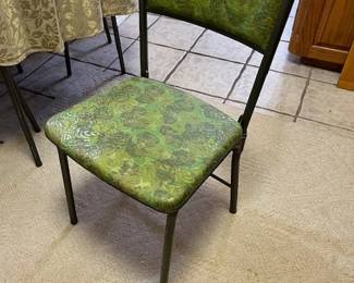 A close look at one of the six chairs