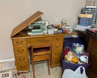 Lot of storage and also has a chair