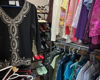 Closets full of vintage clothes