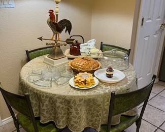 The kitchen has great vintage, the chairs are Cosco Hamilton gate leg folding chairs