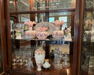 Fenton glass, vintage stem ware and vintage Avon pieces