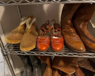 Slippers, vintage leather shoes and more boots