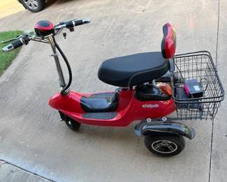 This scooter looks like it was barely used. It's been sitting up so it needs new batteries.