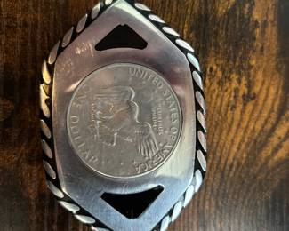 Ike dollar belt buckle
