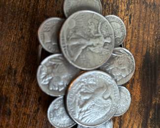 Coin cluster belt buckle 1983