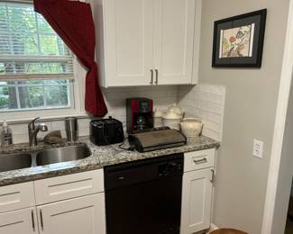 Food Sealer, canister set, toaster, coffee pot and Drawing of Sylvester and Tweety