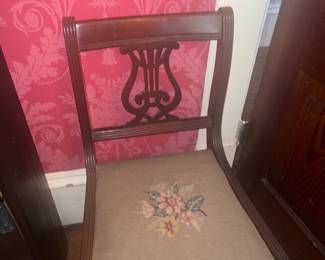 Needlepoint cushioned chair 