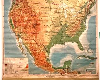 Large Vintage Pulldown Maps