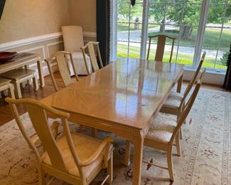 Bernhardt Rectangular Dining Table (42"W x 29"H x 64"L with 1 Leaf 18"L) with Bernhardt Dining Chairs (4 Side Chairs & 2 Armchairs)